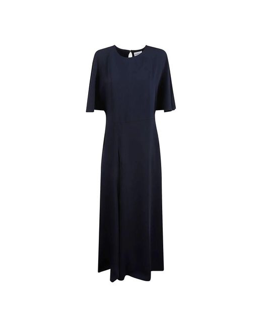 P.A.R.O.S.H. Blue Amarena cady flared sleeve kleid,elegantes langes kleid amarena farbe