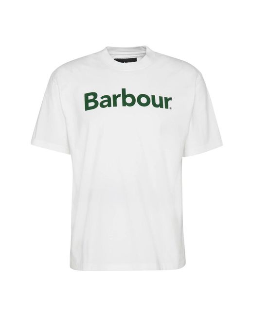 Barbour Pensford Oversized Tee in het White voor heren
