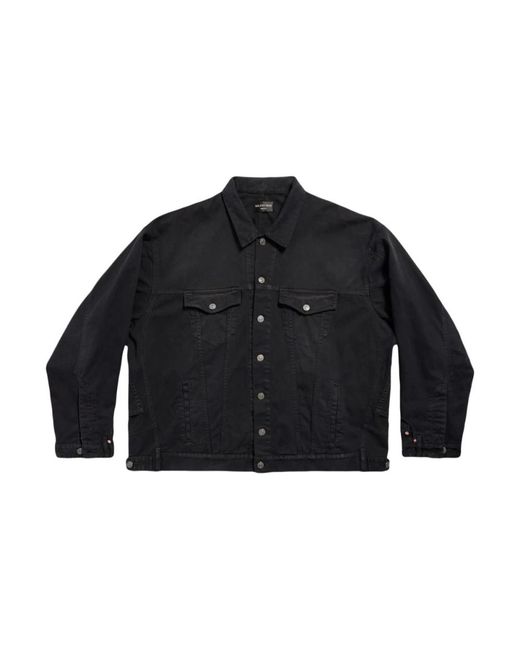 Balenciaga Black Denim Jackets for men