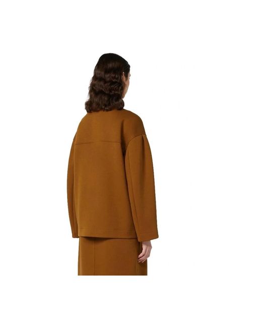 Max Mara Hoodies & Sweatvesten ,Bruin ,Katoen Cadiz Sweatshirt in het Brown