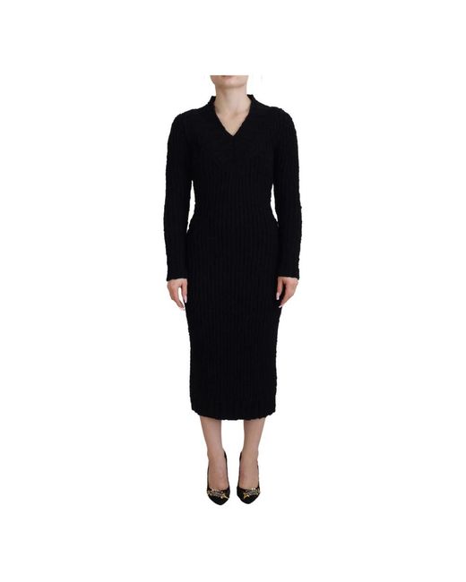 Dolce & Gabbana Black Knitted Dresses