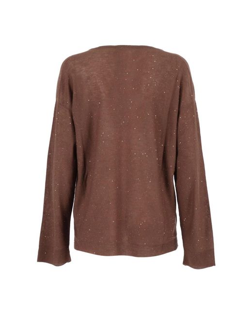 Fabiana Filippi Brown V-Neck Knitwear