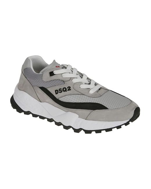 DSquared² Gray Free Leather Sneakers for men