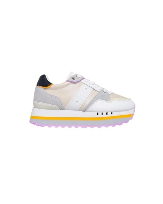 Blauer Schoenen ,Wit ,Leer Casual Sneakers in het White
