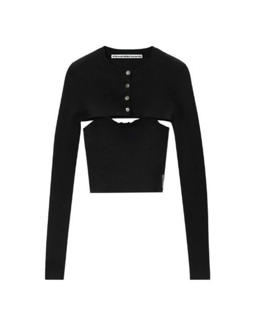 Alexander Wang Truien & Vesten ,Zwart ,Zwart Gebreid Vest En Top Set in het Black