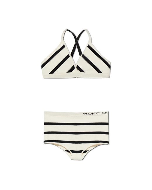 Moncler Badmode ,Katoen Bh En Slip in het White