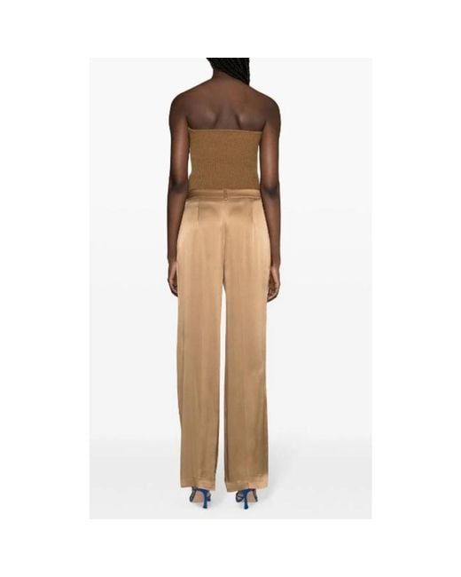 Alberta Ferretti Natural Wide Trousers