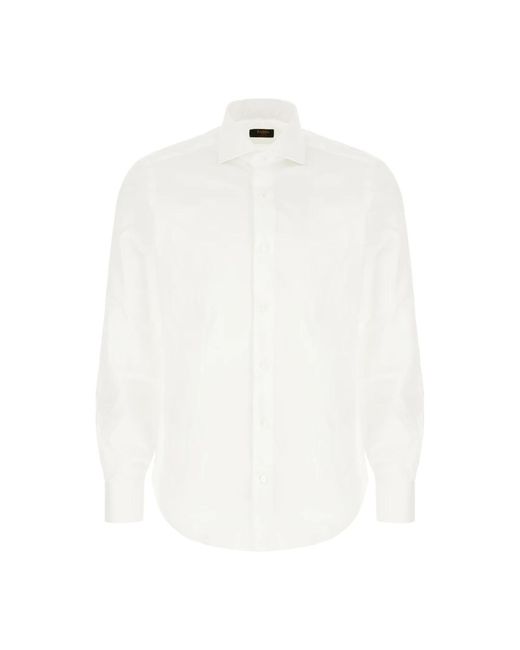 Barba Napoli White Formal Shirts for men