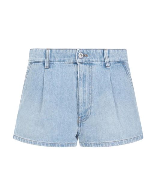 Miu Miu Blue Baumwoll-denim-shorts in azzurro