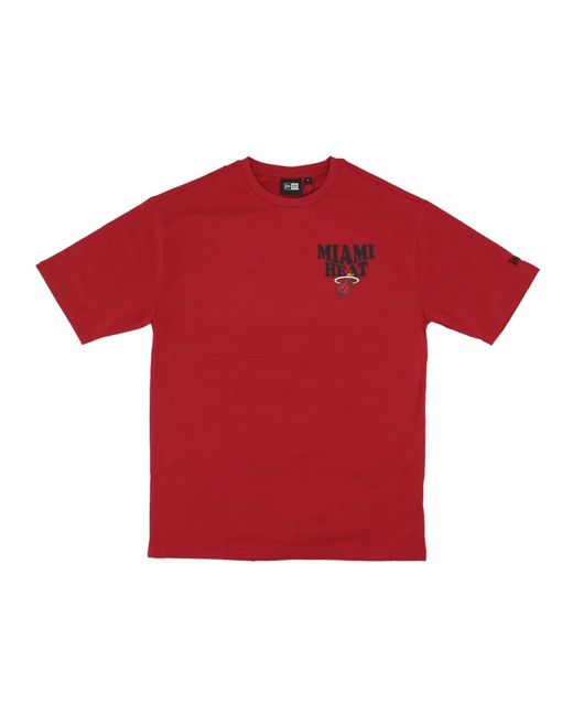 KTZ Tops ,Rood ,Katoen Miami Heat Script Tee Rood/Wit in het Red voor heren
