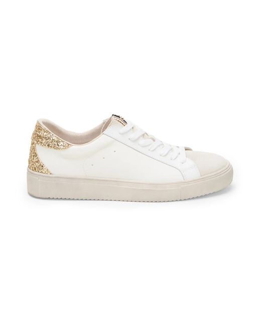 Oltre White Ledersneaker Mit Glitzer