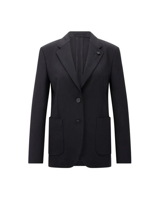Lardini Jassen ,Zwart ,Wol Klassieke Slim-Fit Blazer Van Wolmix in het Blue