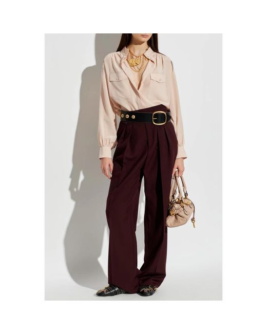 Chloé Overhemden ,Roze ,Silk Shirt in het Natural