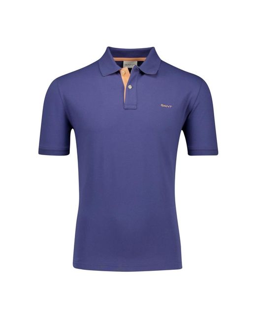 Gant Donkerblauw Poloshirt Met Korte Mouwen in het Blue voor heren