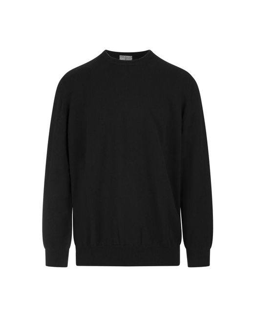 Fedeli Black Round-Neck Knitwear for men
