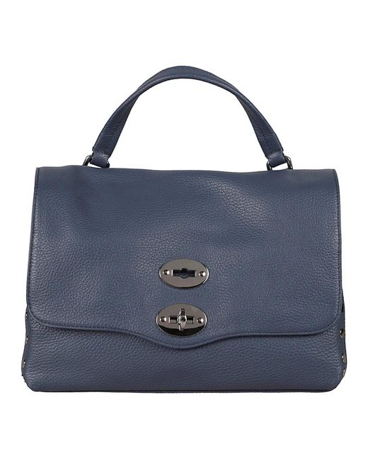 Zanellato Blauwe Leren Top Handvat Schoudertas in het Blue