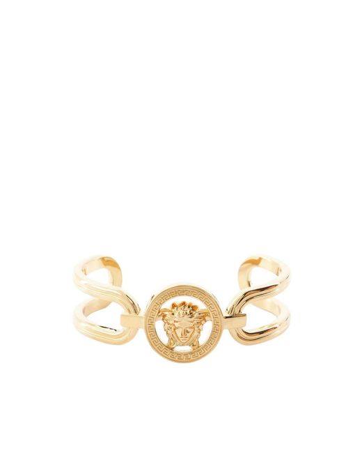 Versace Accessoires ,Geel ,Gouden Metalen Armband in het Metallic