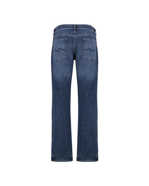 7 For All Mankind Blue Straight Jeans for men