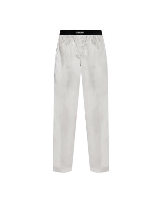 Tom Ford Nachtkleding ,Grijs ,Zijden Pyjamabroek in het Gray voor heren