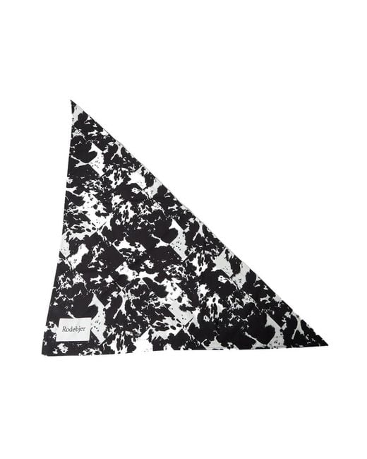 Rodebjer Accessoires ,Zwart ,Satijn Abstract Driehoekig Logo Sjaal in het Black