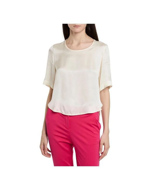 Kaos Viscose Satijnen T-Shirt in het Red