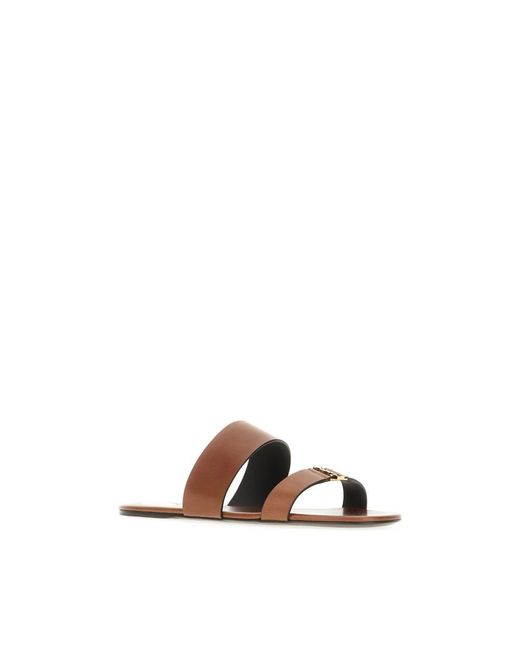 Saint Laurent Brown Sliders
