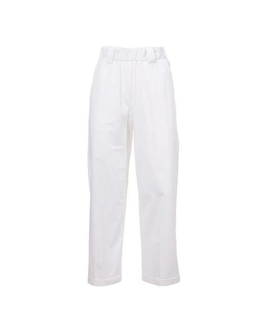 Le Tricot Perugia White Wide Trousers