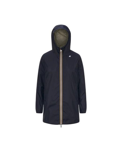 K-Way Jassen ,Blauw ,Sophie Plus. 2 Double Lichtgewicht Jas in het Blue