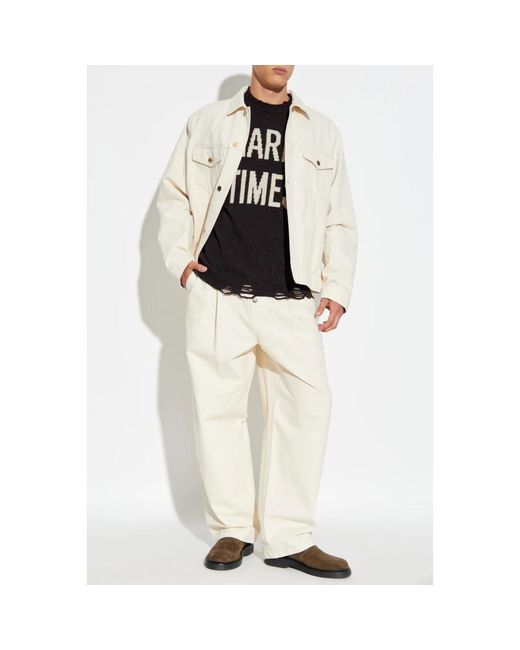 Moschino Jassen ,Denim Denim Jas in het White voor heren
