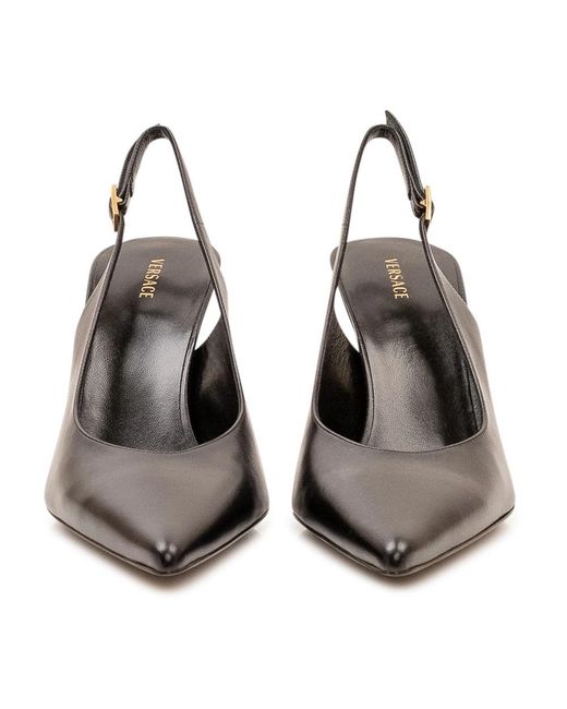 Versace Black Slingback Pumps