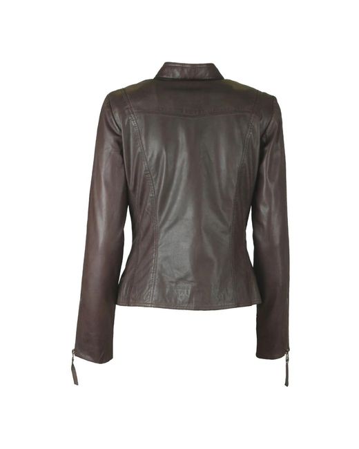 Btfcph Jassen ,Bruin ,Leer Almond Biker Jas in het Black