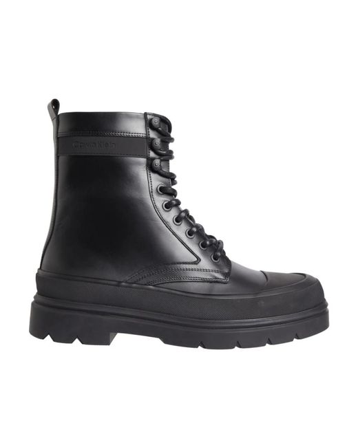 Calvin Klein Black Lace-Up Boots for men