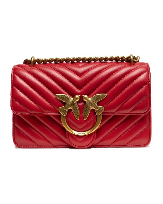 Pinko Mini Love Bag One Chevron in het Red