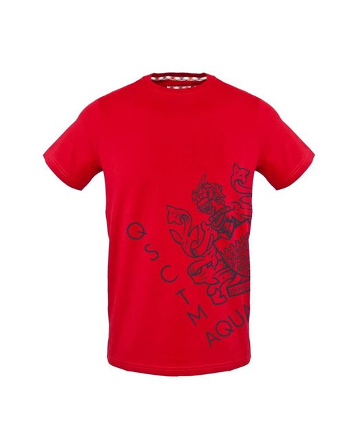 Aquascutum Logo baumwoll t-shirt frühjahr/sommer kollektion in Red für Herren
