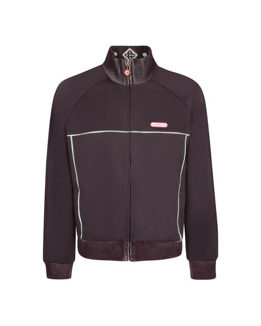 Casablanca Hoodies & Sweatvesten ,Rood ,Katoen Tricot Track Jacket in het Purple voor heren