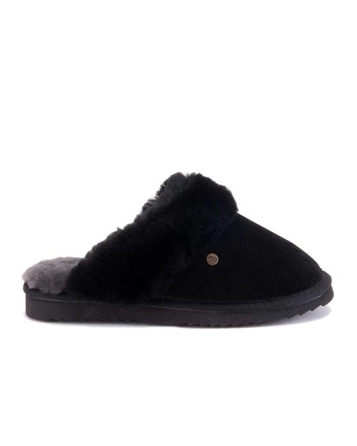 Pantofole in camoscio simili alle nuvole di Warmbat in Black