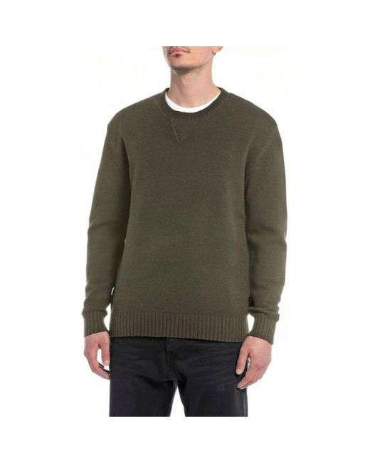 Replay Green Round-Neck Knitwear for men