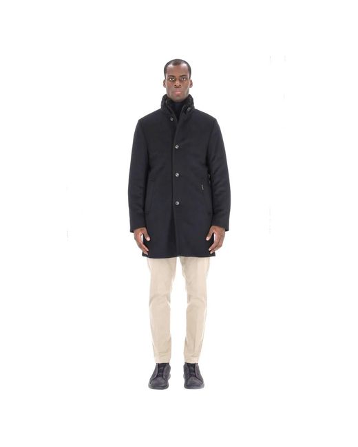 Moorer Blue Single-Breasted Coats for men