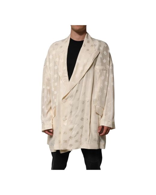 Dolce & Gabbana Logo Monogram Jas Jack in het Natural voor heren