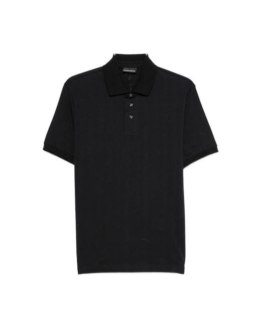 Emporio Armani Black Polo Shirts for men