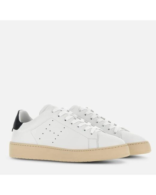 Hogan White Low-Top Sneakers With Perforated Detailing for men
