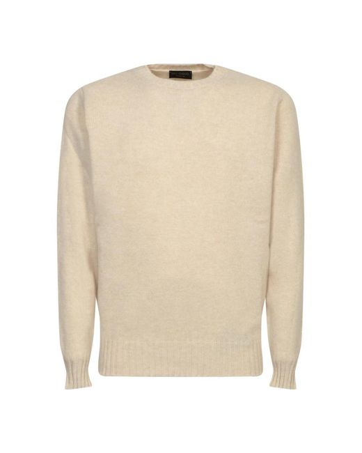 Dell'Oglio White Round-Neck Knitwear for men