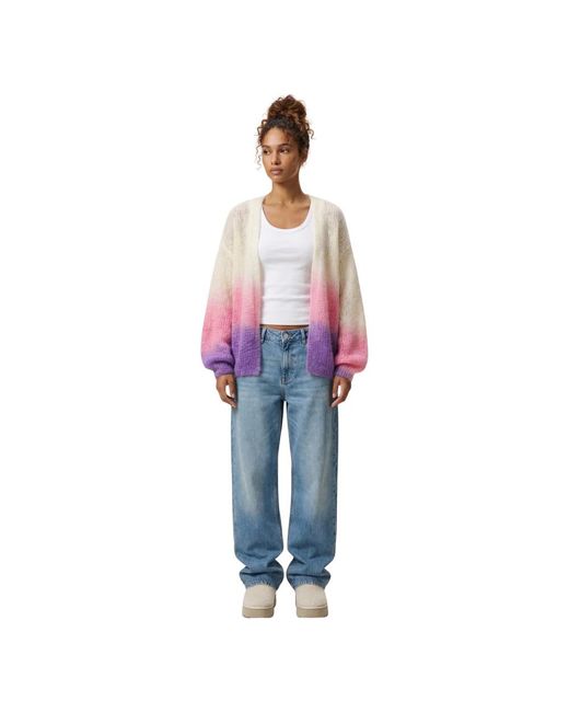 American Dreams Truien & Vesten ,Veelkleurig ,Wol Mohair Cardigan Roze in het Pink