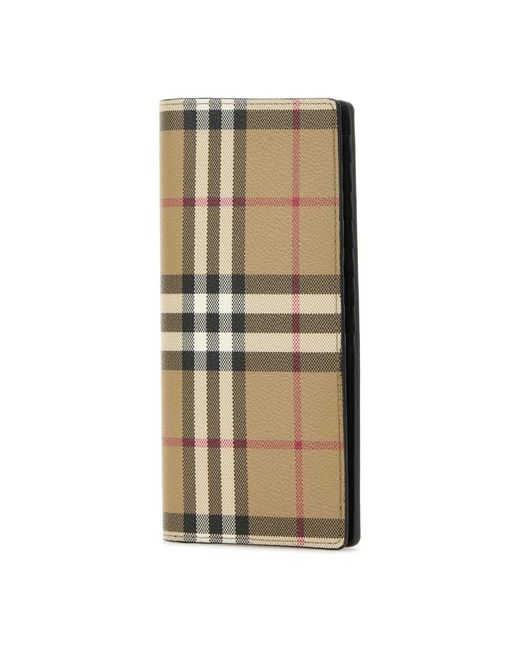 Burberry Accessoires ,Veelkleurig ,Katoen Bedrukte Canvas Portemonnee in het Metallic voor heren