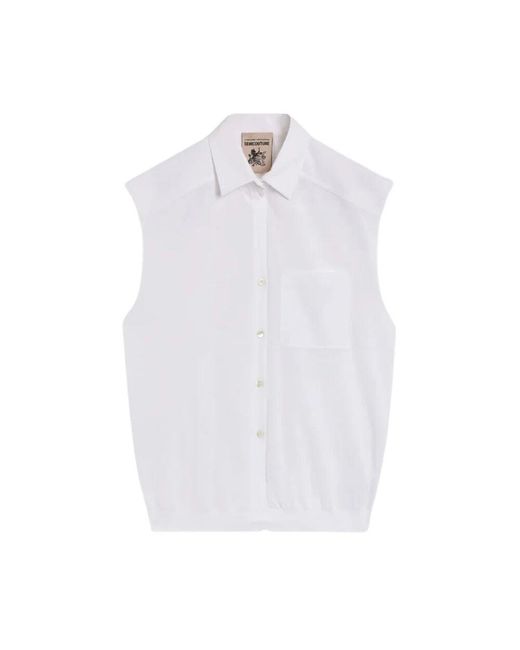 Semicouture White Baumwollweste Mit Klassischem Kragen