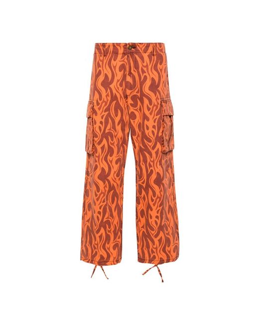 ERL Orange Wide Trousers for men