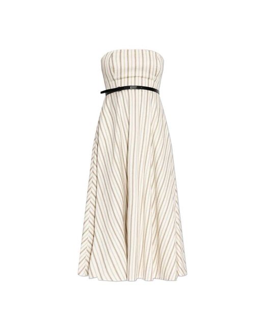 Max Mara Natural Kleid Mit Streifenmuster