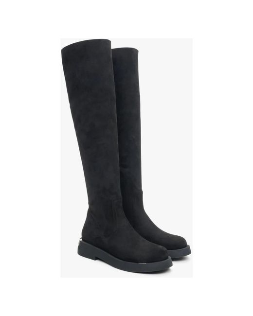 ESTRO Black Over-The-Knee Boots