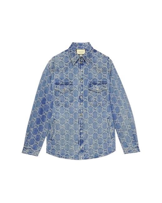 Gucci Blue Casual Shirts for men