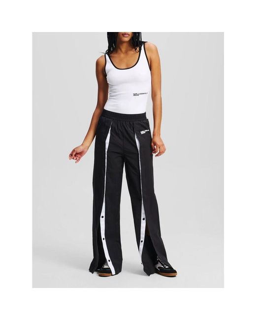 Wide Trousers Karl Lagerfeld de color Black
